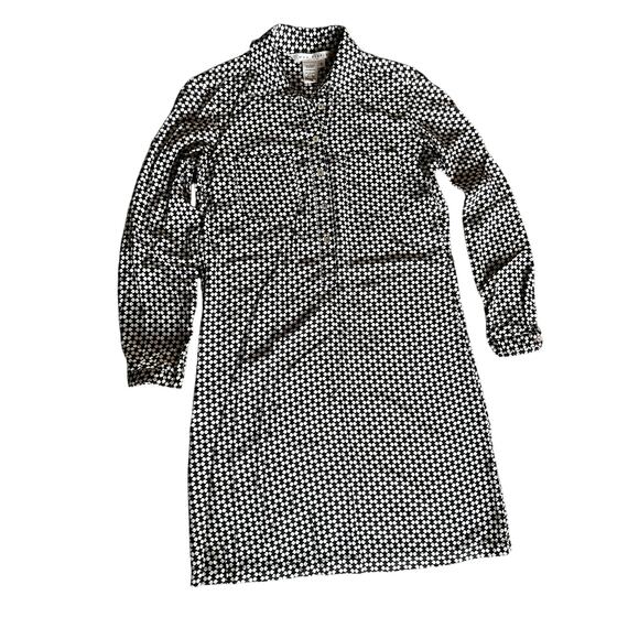 Max Studio Woman Dress Long Sleeve Blanck and White pattern Size Small - Picture 4 of 6